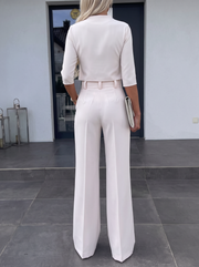 Conjunto de Dos Piezas para Mujer de Otoño con Corte Entallado