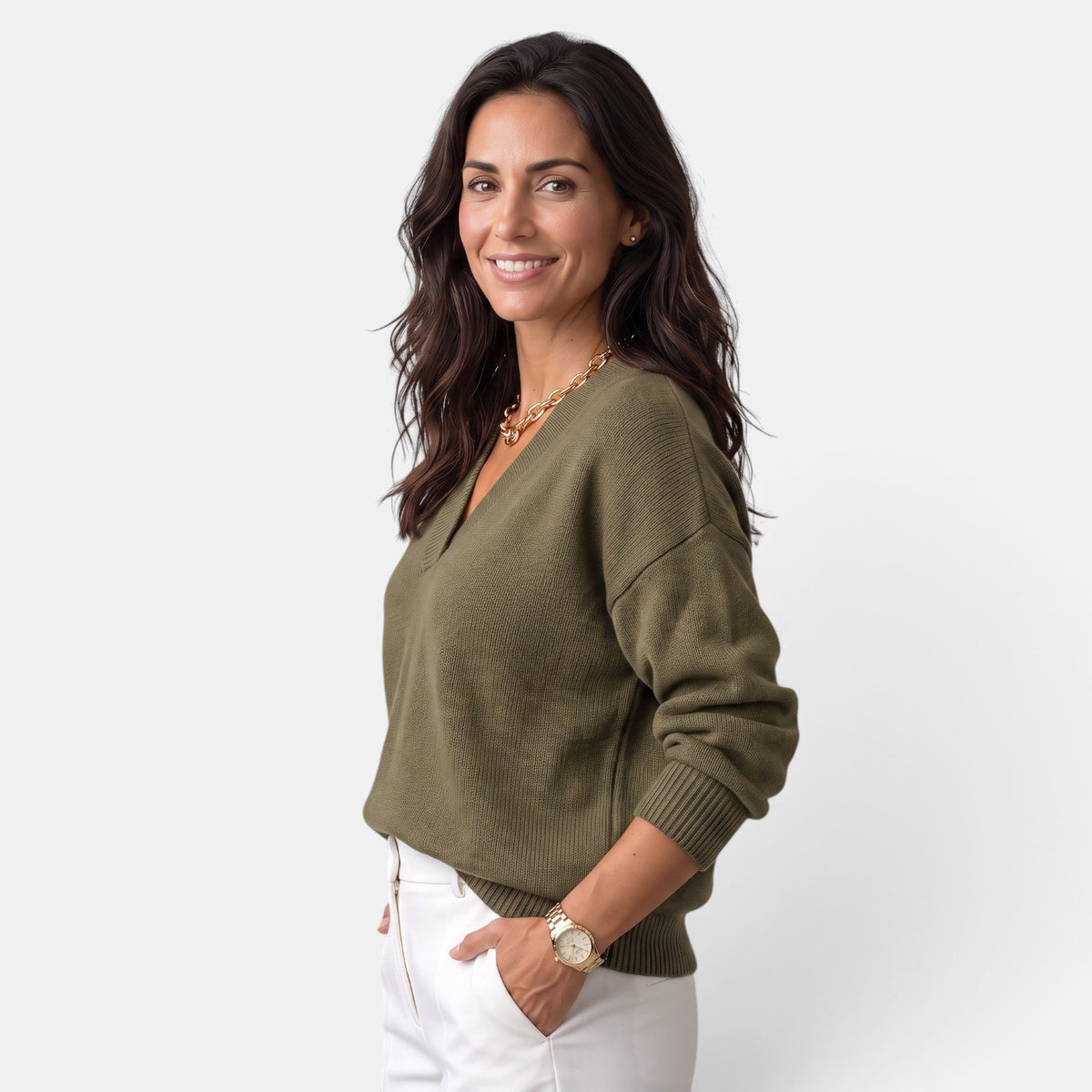 Women's V-Neck Elegant Sweater