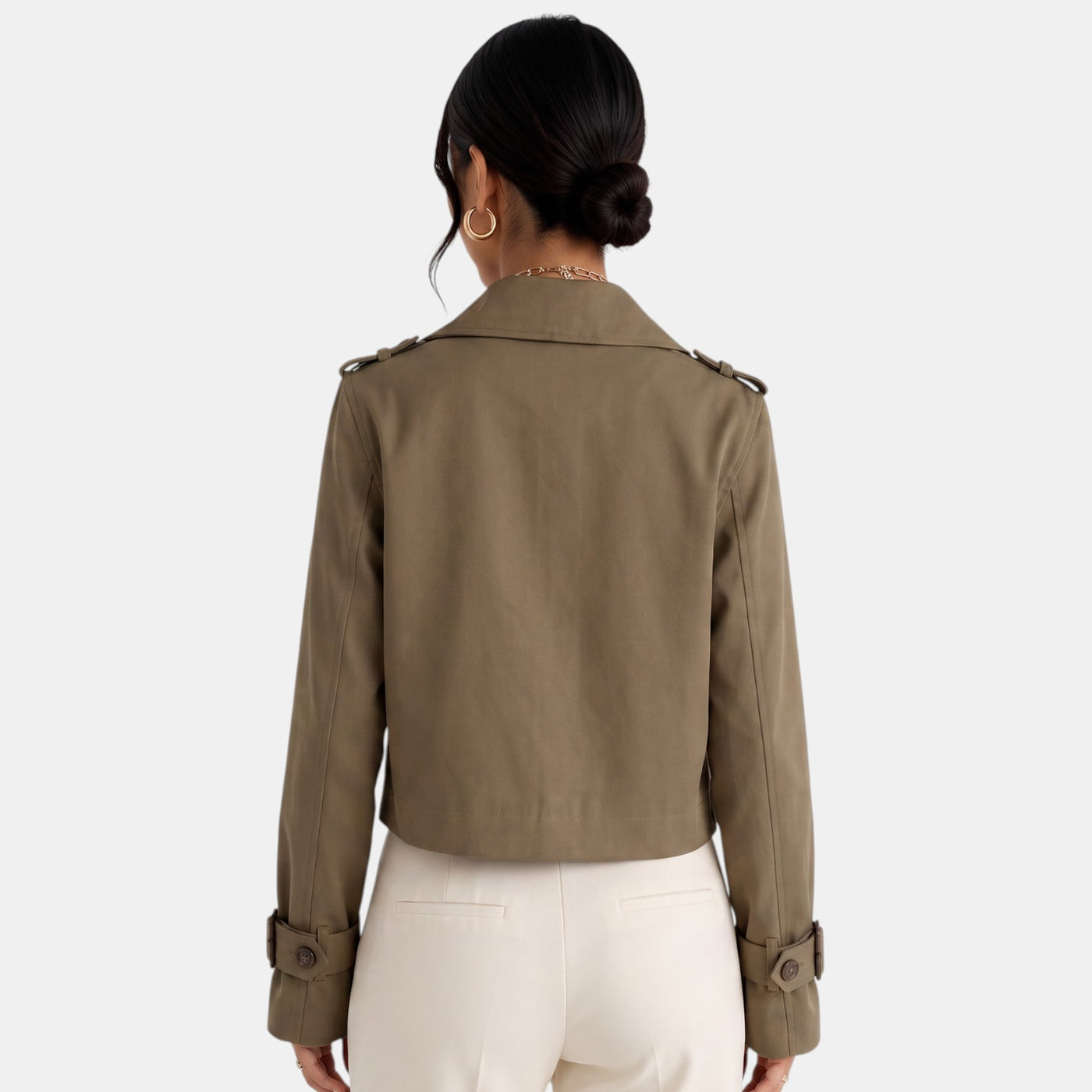 Gabardina Corta Mujer Elegante
