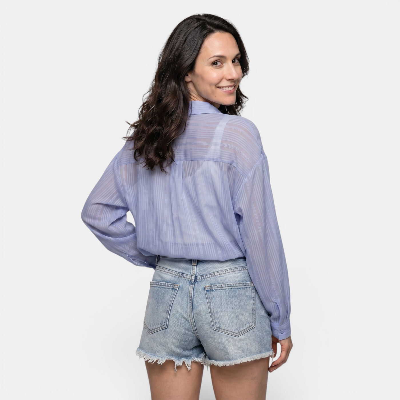 Camisa Chiffon Mujer Verano Transparente