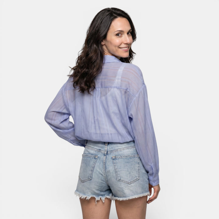 Camisa Chiffon Mujer Verano Transparente