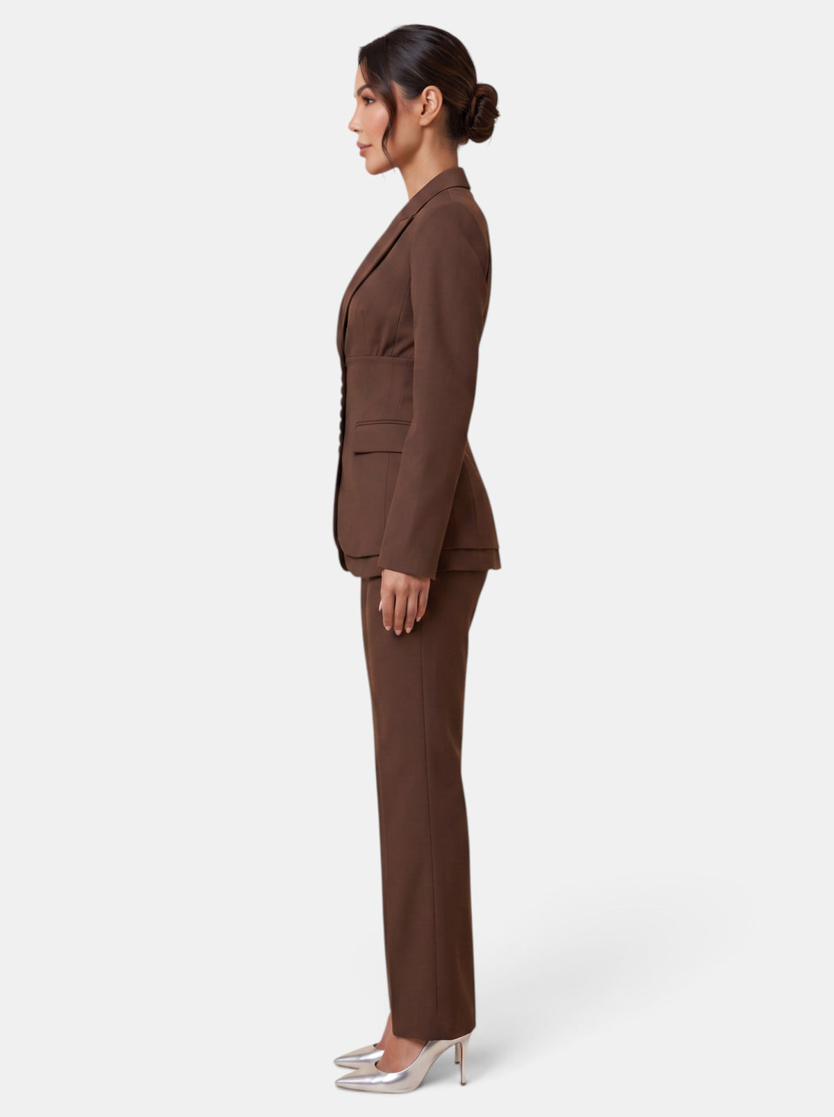 Traje Mujer de Dos Piezas con Americana Entallada y Pantalón