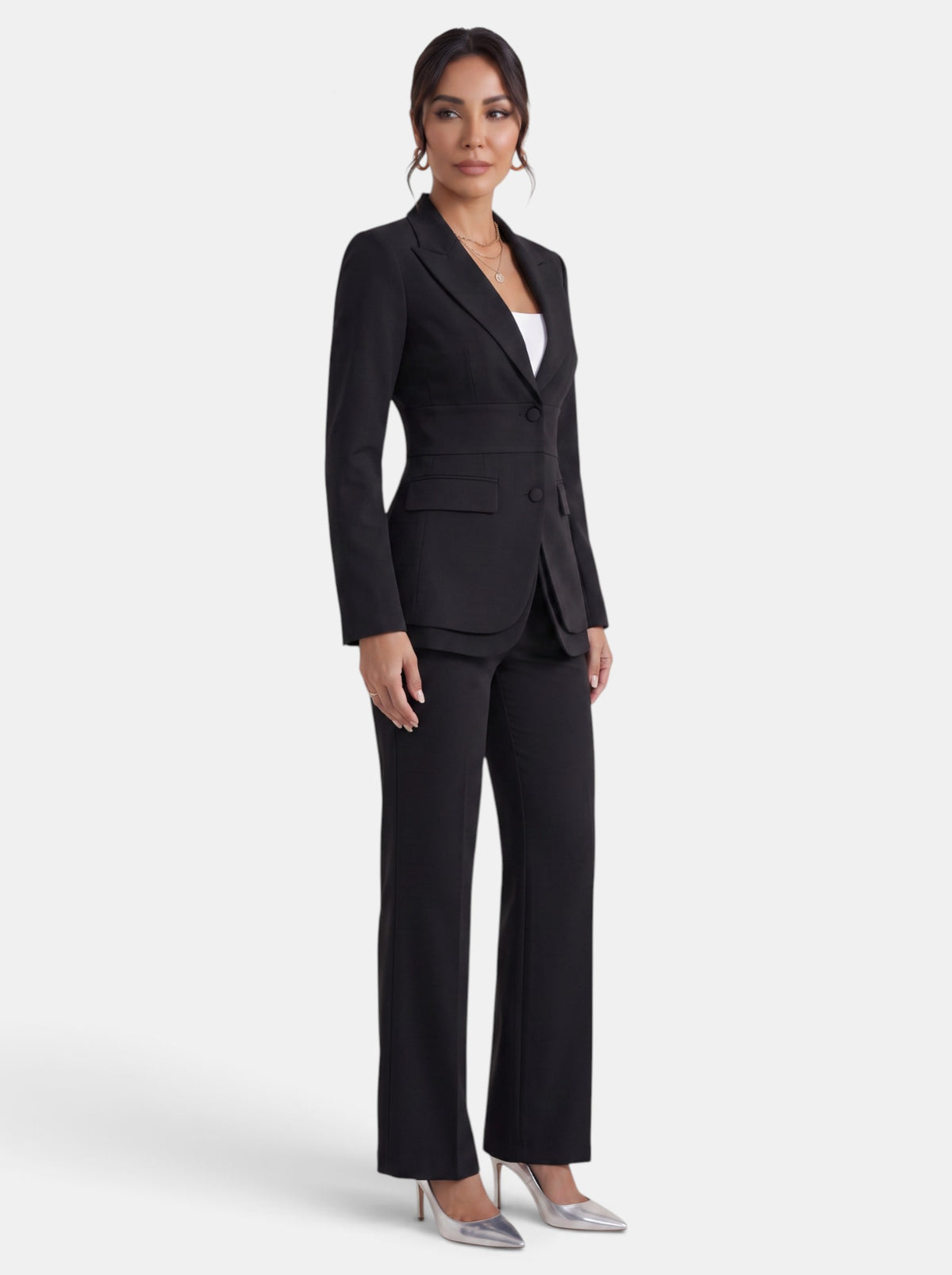 Traje Mujer de Dos Piezas con Americana Entallada y Pantalón
