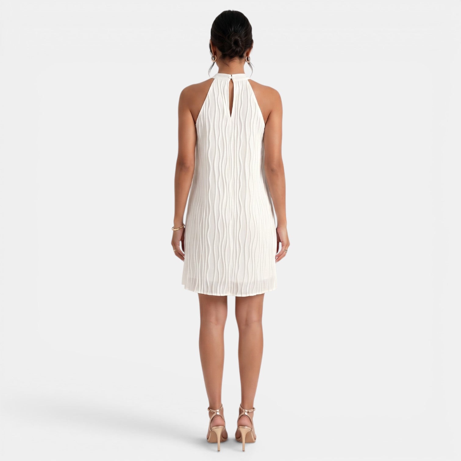 Vestido Midi Blanco Mujer Verano
