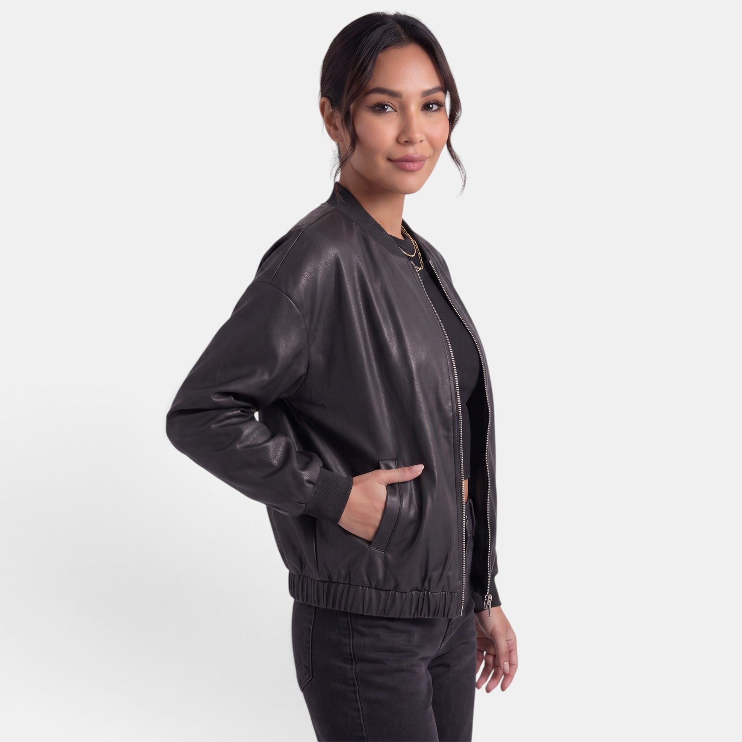 Women's Faux Leather Biker Jacket