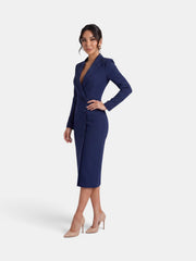 Premium White Women's Midi Blazer Dress