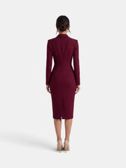Premium White Women's Midi Blazer Dress