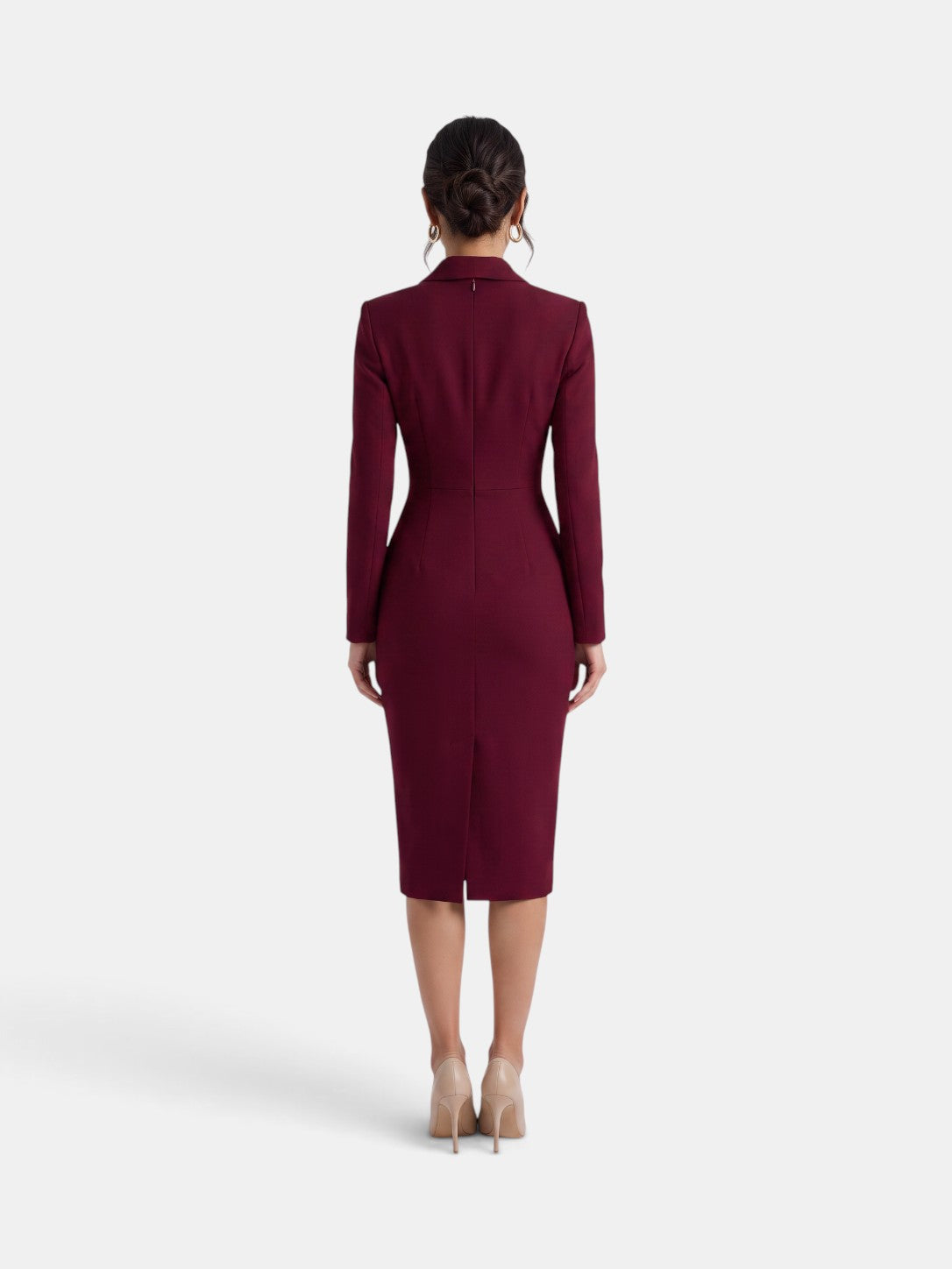 Premium White Women's Midi Blazer Dress
