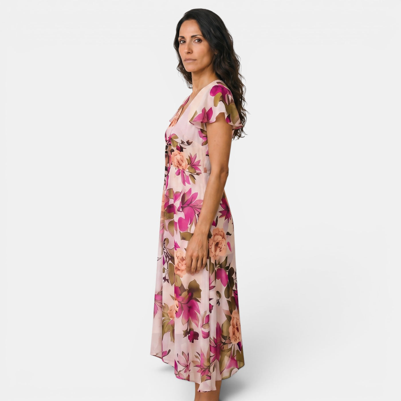 Women's Floral Boho Midi Dress