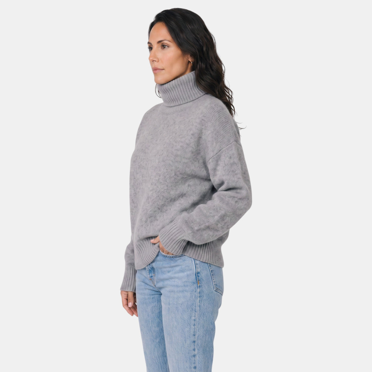 Jersey de Cuello Alto Mujer Premium – 100% Cashmere Elegante