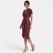 Vestido Mujer Cuello V Midi