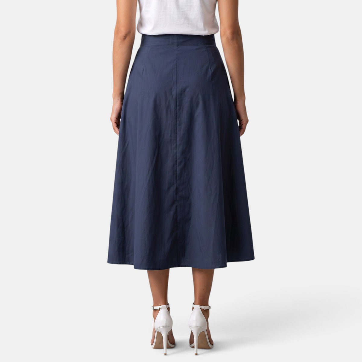 Falda Midi Mujer Cintura Alta