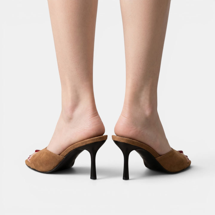 Sandalias Tacón Mujer Ante