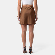 Women's Satin Mini Skirt with Drawstring