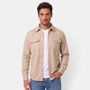 Sobrecamisa Hombre Algodón Premium Casual Manga Larga Holgada
