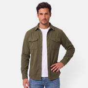 Sobrecamisa Hombre Algodón Premium Casual Manga Larga Holgada