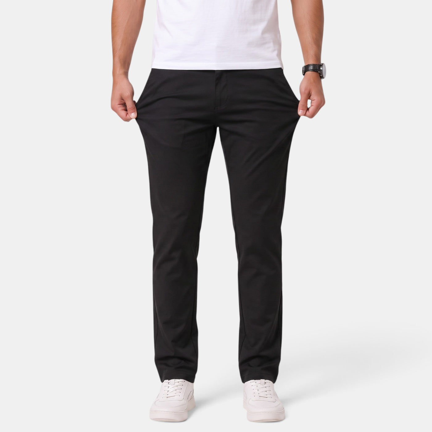 Pantalón Hombre Slim Fit Elástico Corte Recto Casual Elegante