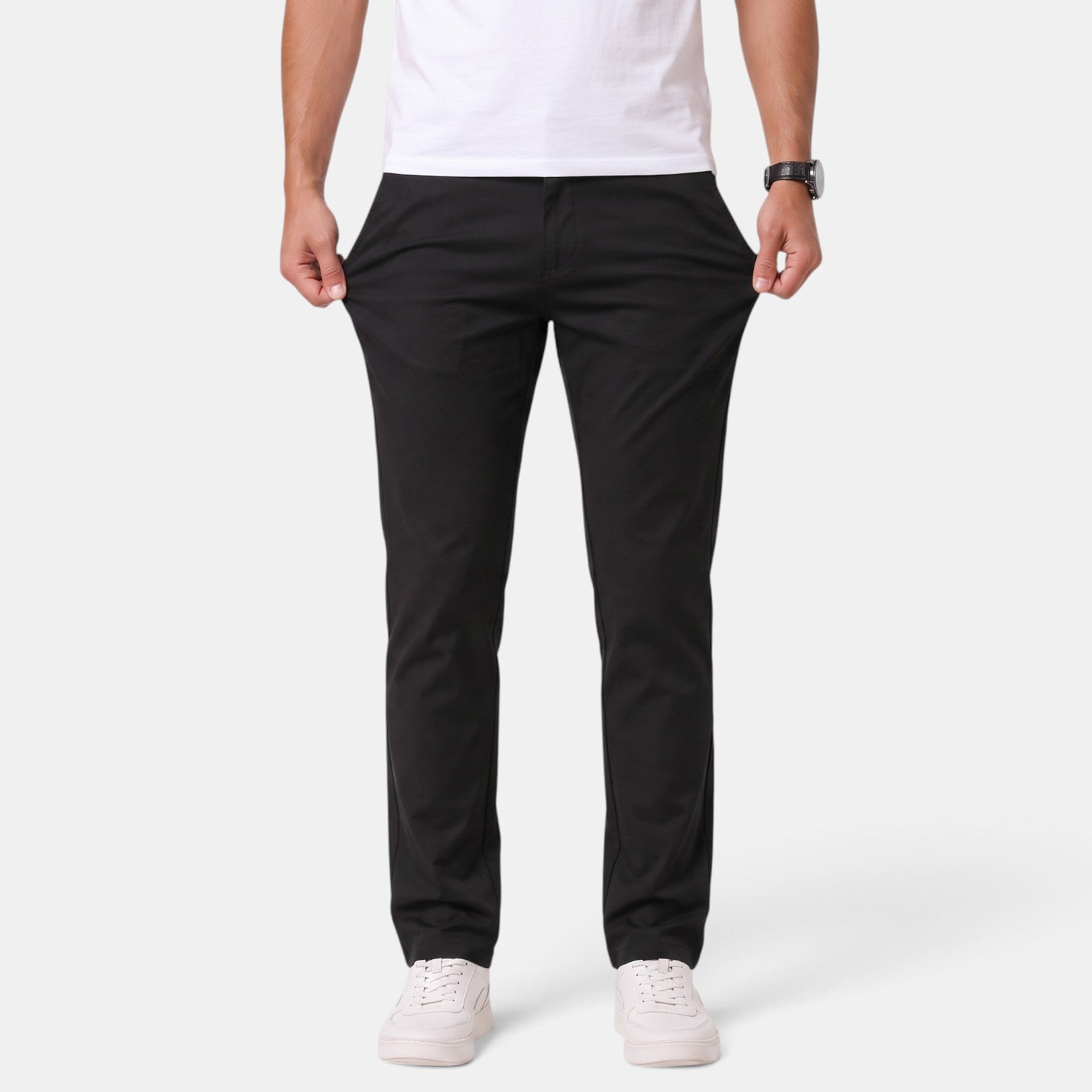Pantalón Hombre Slim Fit Elástico Corte Recto Casual Elegante