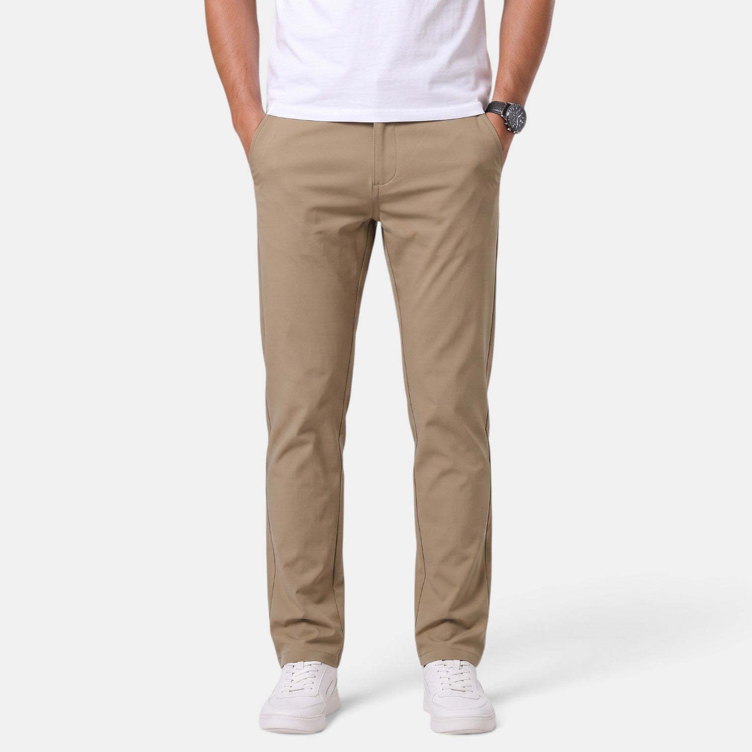 Pantalón Hombre Slim Fit Elástico Corte Recto Casual Elegante