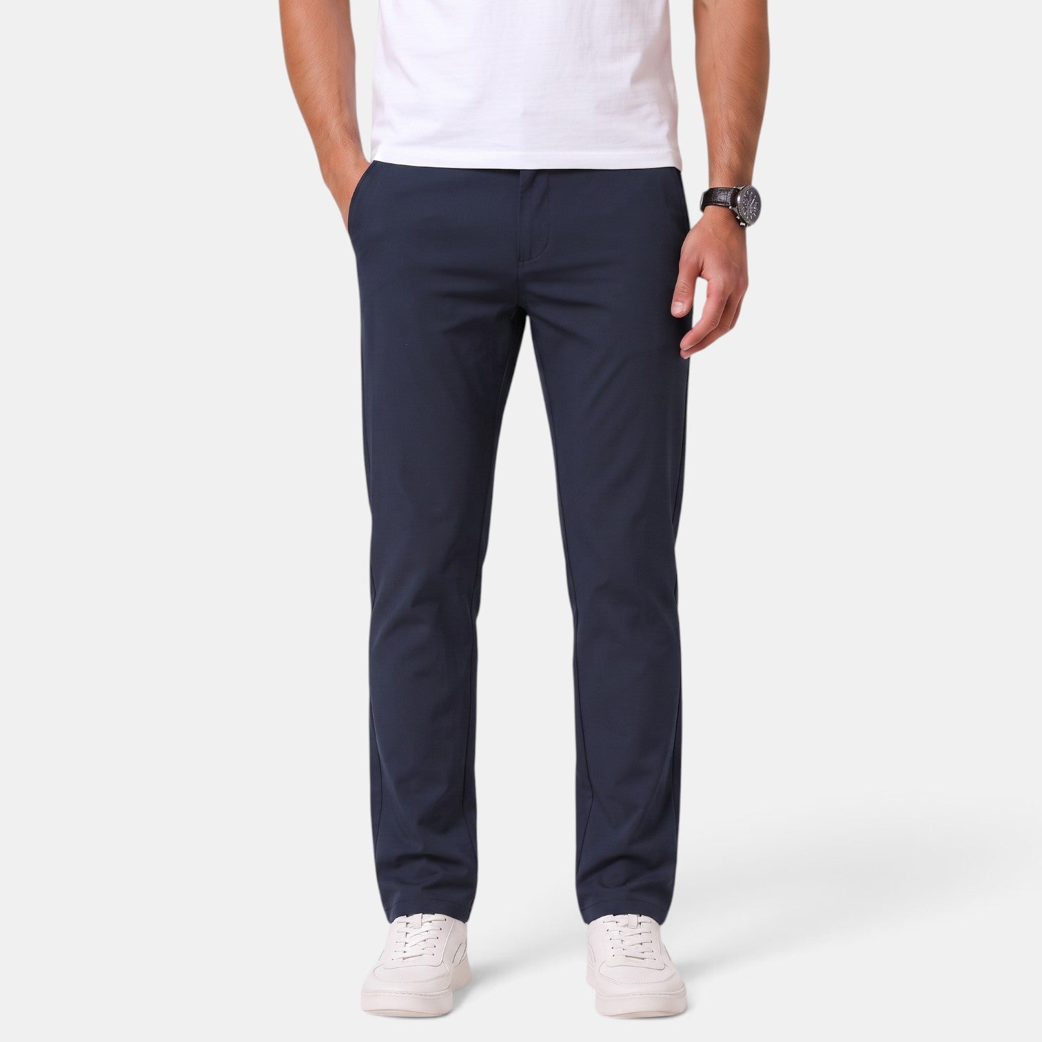 Pantalón Hombre Slim Fit Elástico Corte Recto Casual Elegante