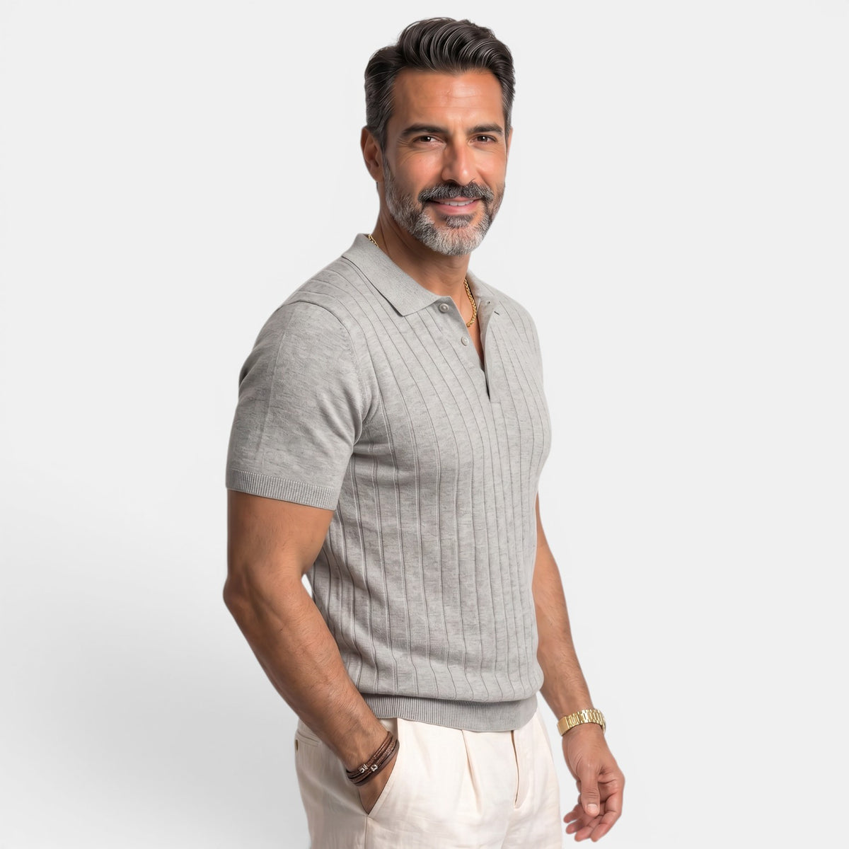 Men's Wool Polo Shirt - Short Sleeve, Machine Washable