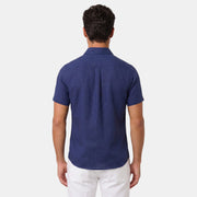 Camisa de Lino Hombre Premium – Manga Corta Transpirable