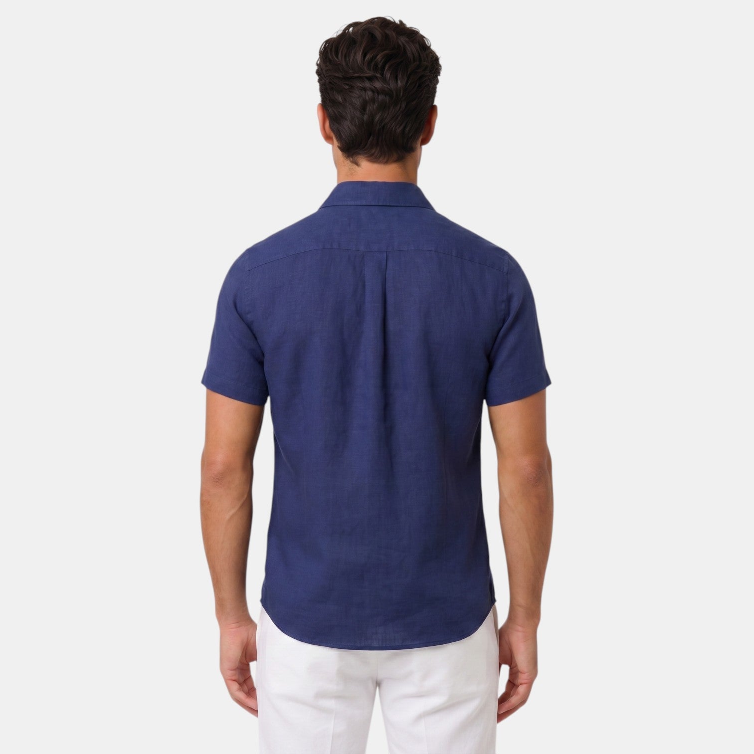 Camisa de Lino Hombre Premium – Manga Corta Transpirable