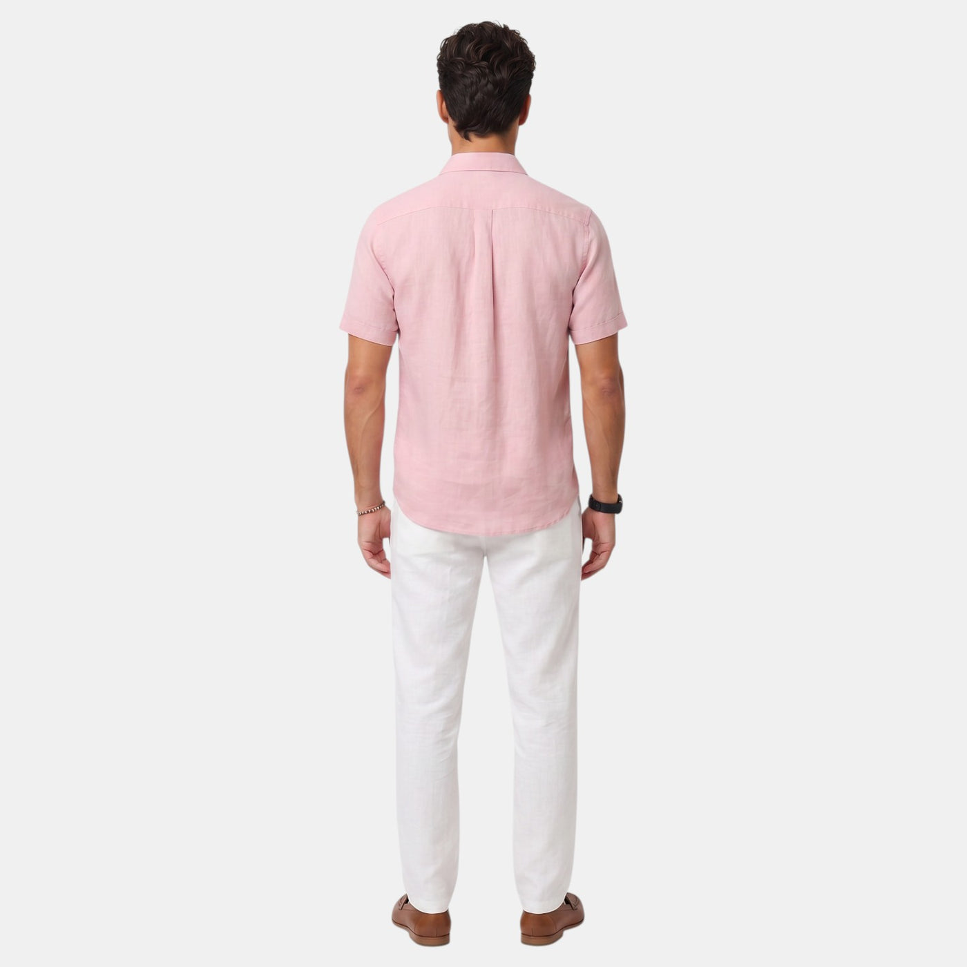 Camisa de Lino Hombre Premium – Manga Corta Transpirable