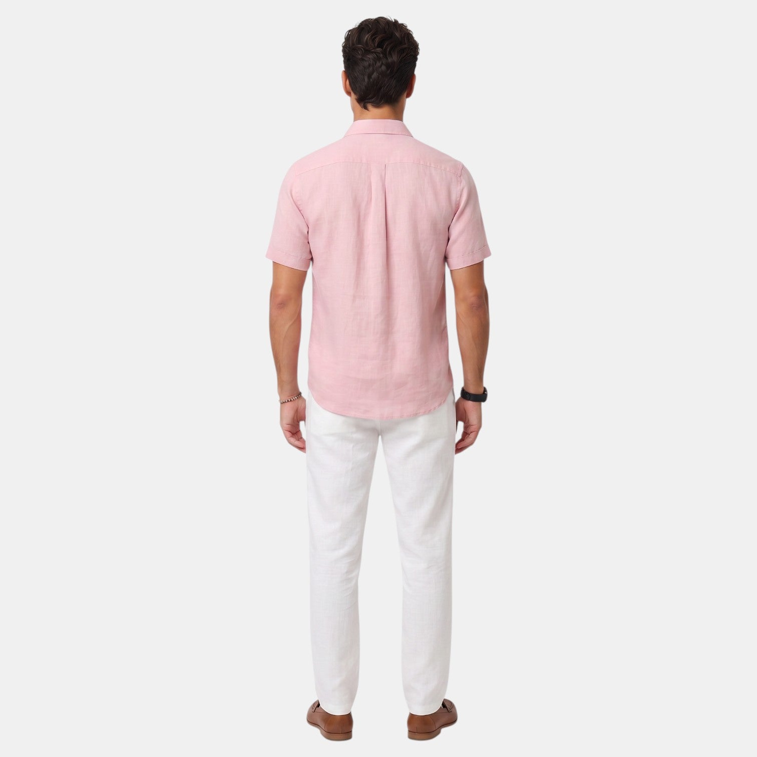 Camisa de Lino Hombre Premium – Manga Corta Transpirable