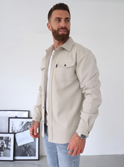 Overshirt de Hombre con Textura Mate y Bolsillos de Solapa