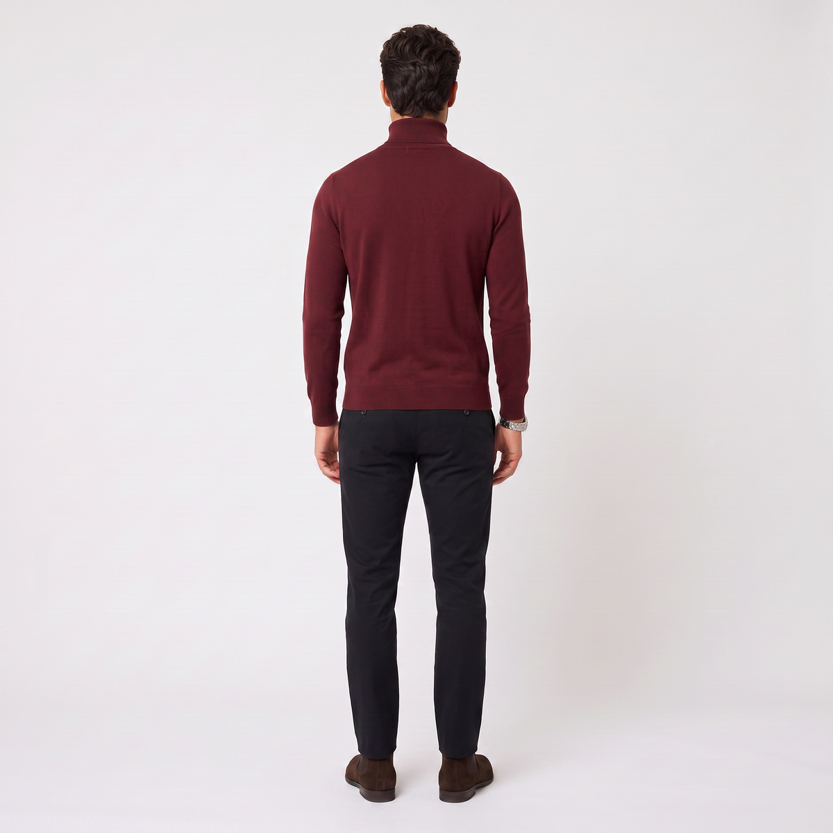 Suéter de Cuello Alto para Hombre de Algodón Premium