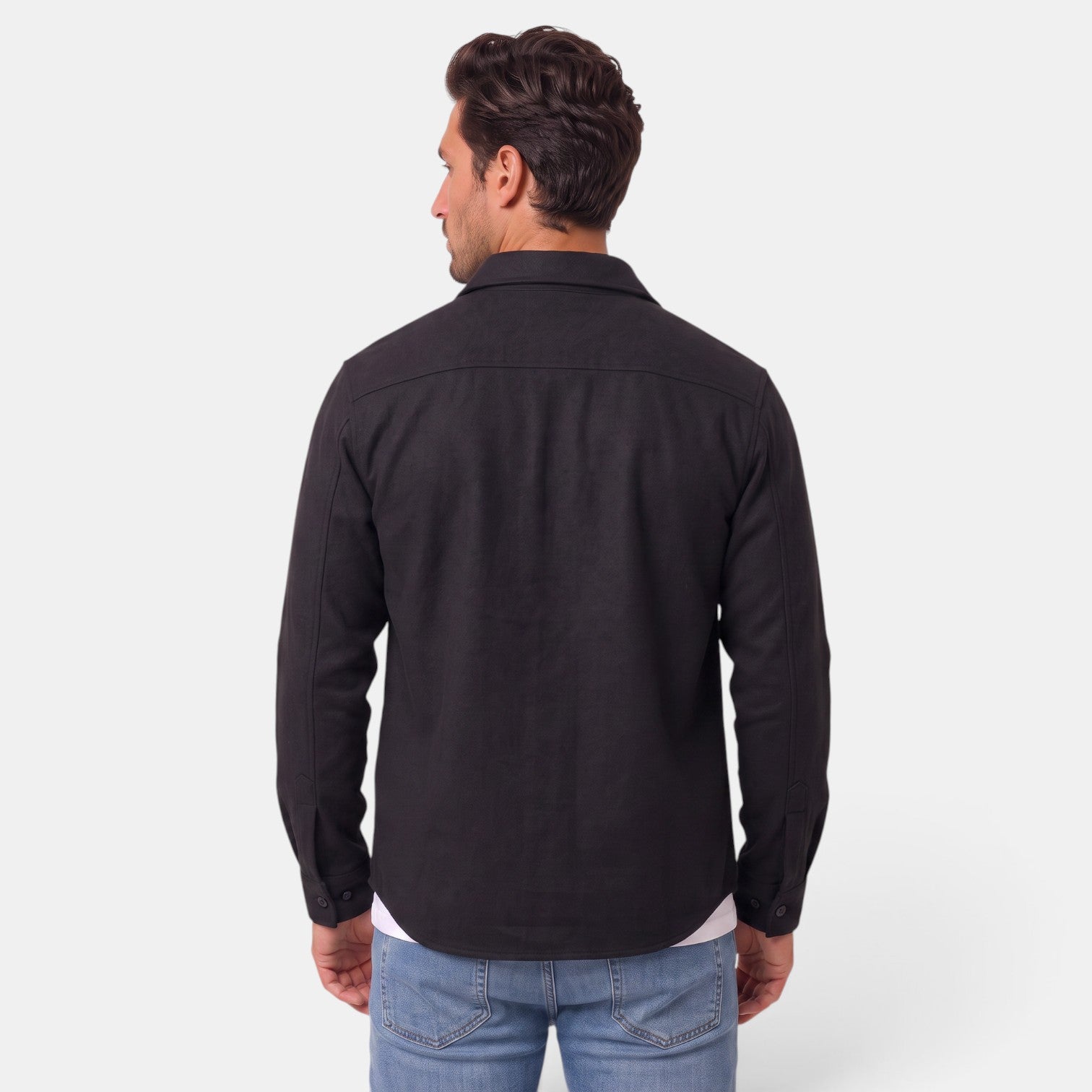 Sobrecamisa Hombre Algodón Premium Casual Manga Larga Holgada