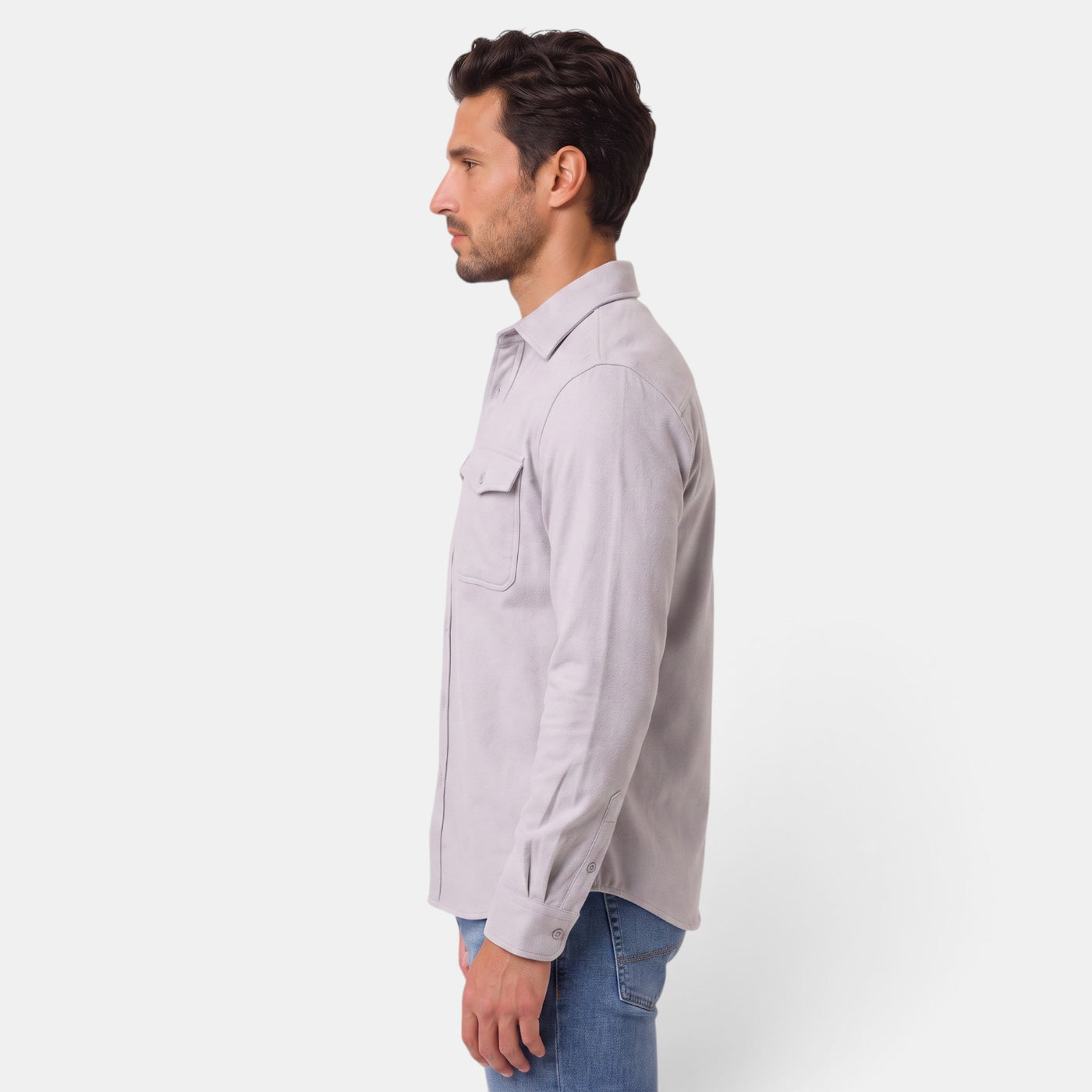 Sobrecamisa Hombre Algodón Premium Casual Manga Larga Holgada
