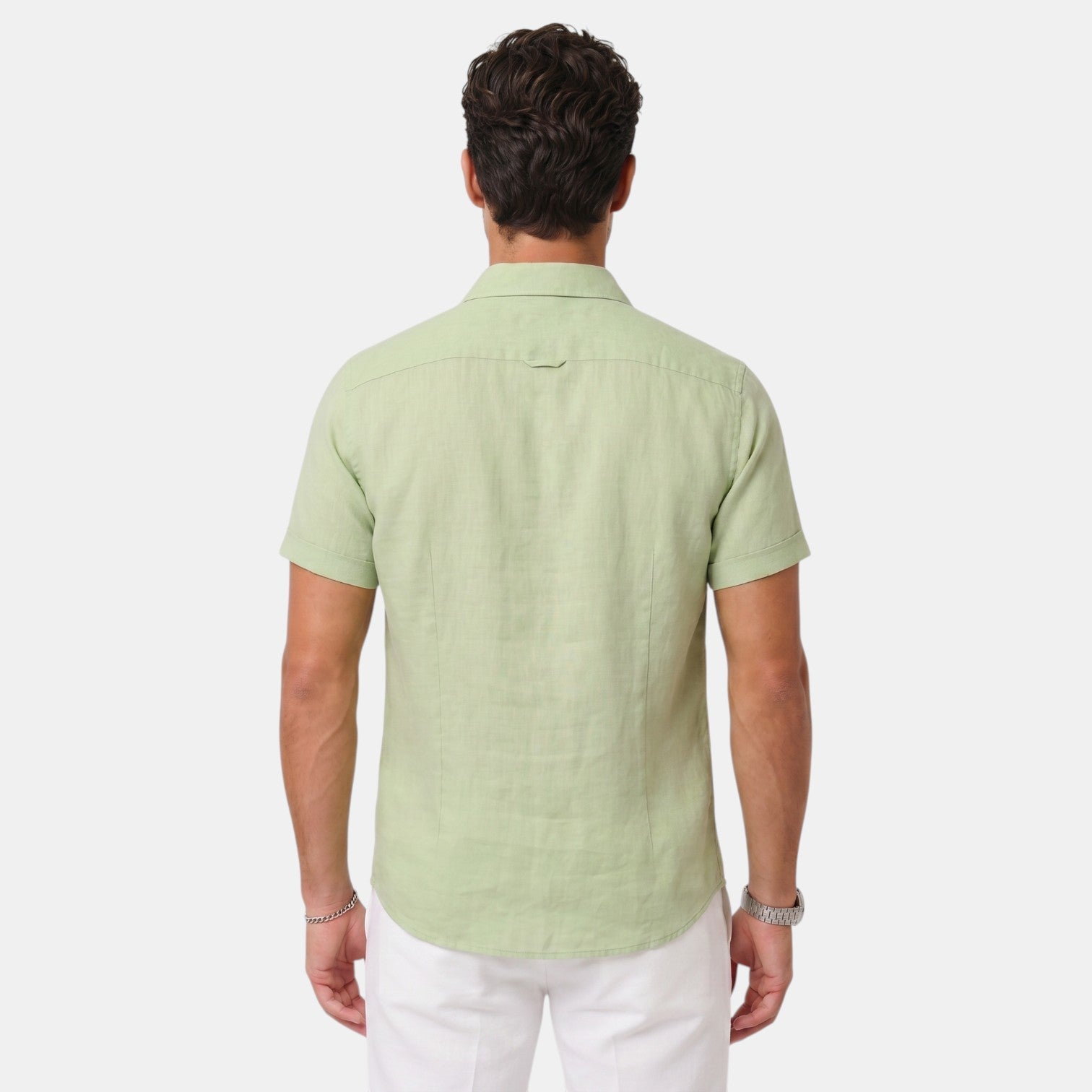 Camisa de Lino Hombre Premium – Manga Corta Transpirable