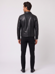Chaqueta Hombre de Piel Nappa de Cordero Corte Ajustado
