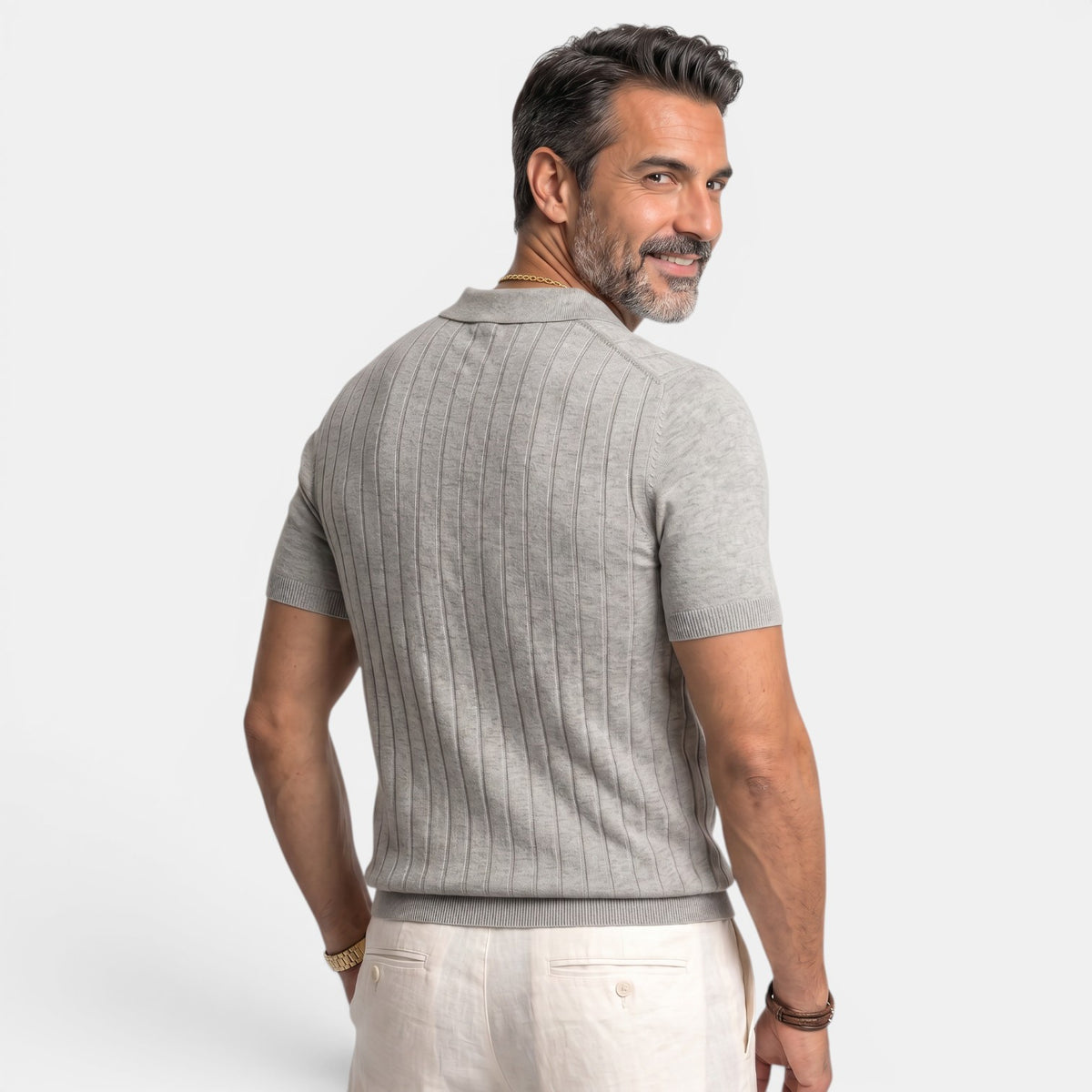 Men's Wool Polo Shirt - Short Sleeve, Machine Washable