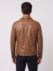 Chaqueta Hombre de Piel Nappa de Cordero Corte Ajustado