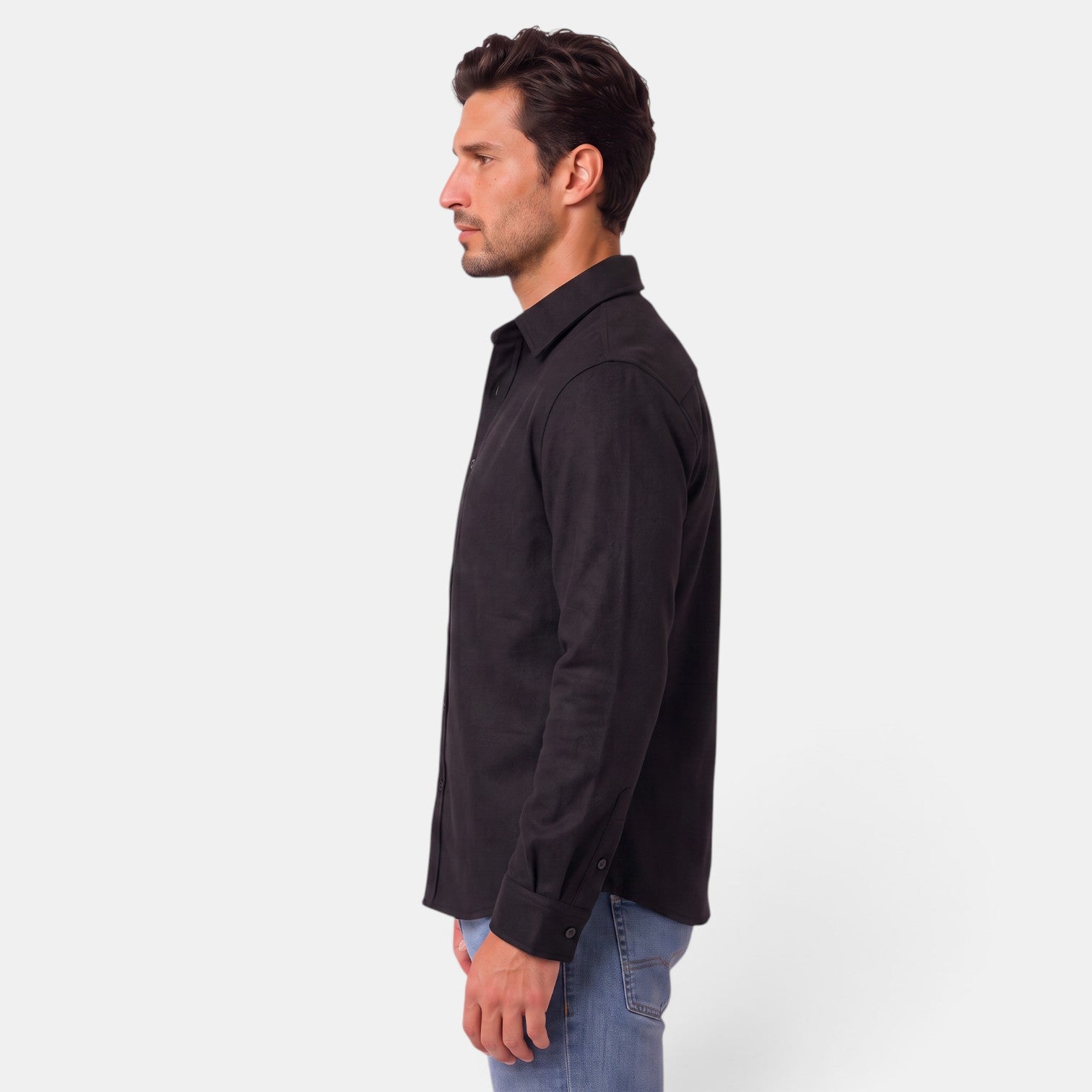 Sobrecamisa Hombre Algodón Premium Casual Manga Larga Holgada