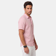 Camisa de Lino Hombre Premium – Manga Corta Transpirable