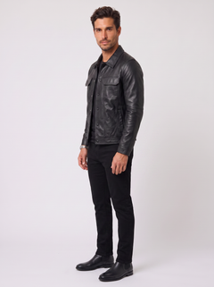 Men's Lambskin Nappa Leather Jacket - Slim Fit