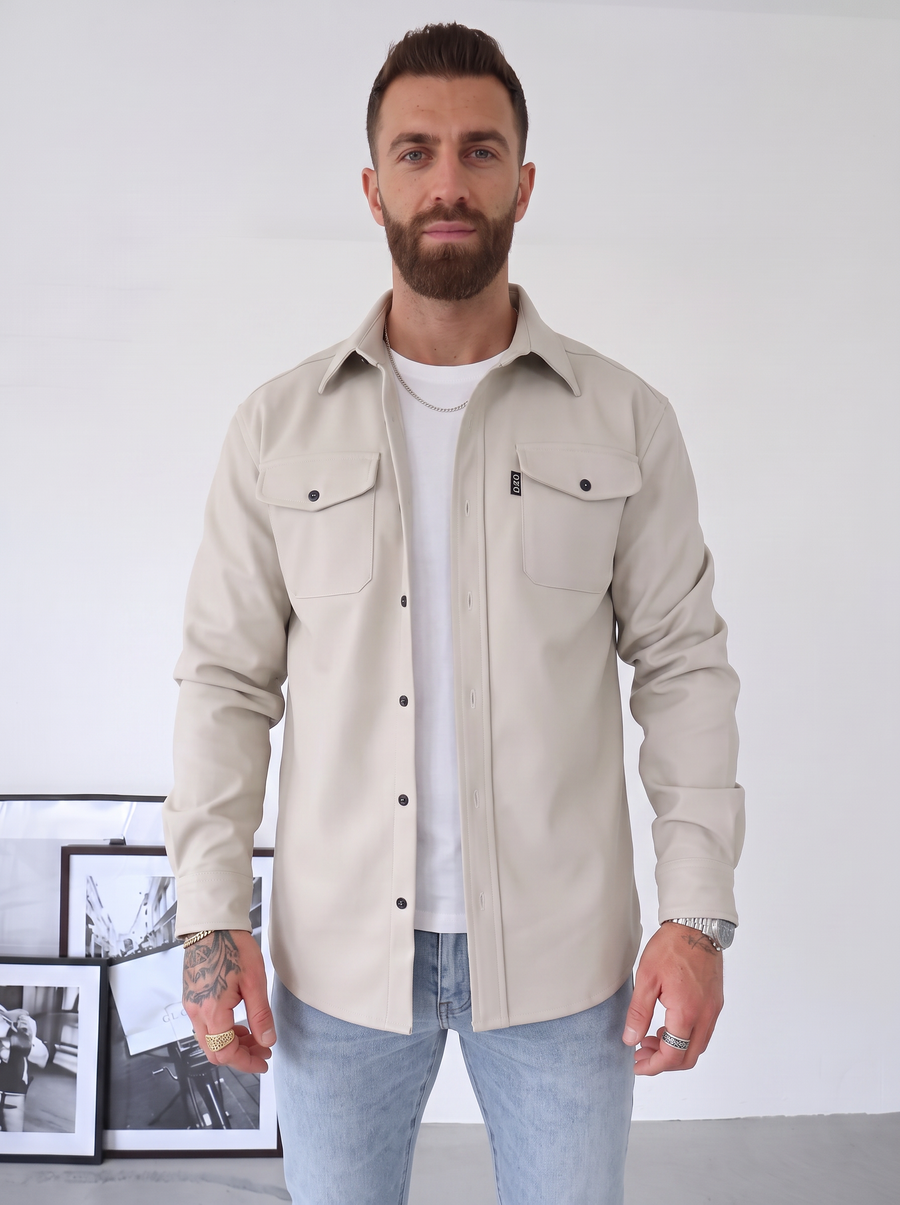 Overshirt de Hombre con Textura Mate y Bolsillos de Solapa