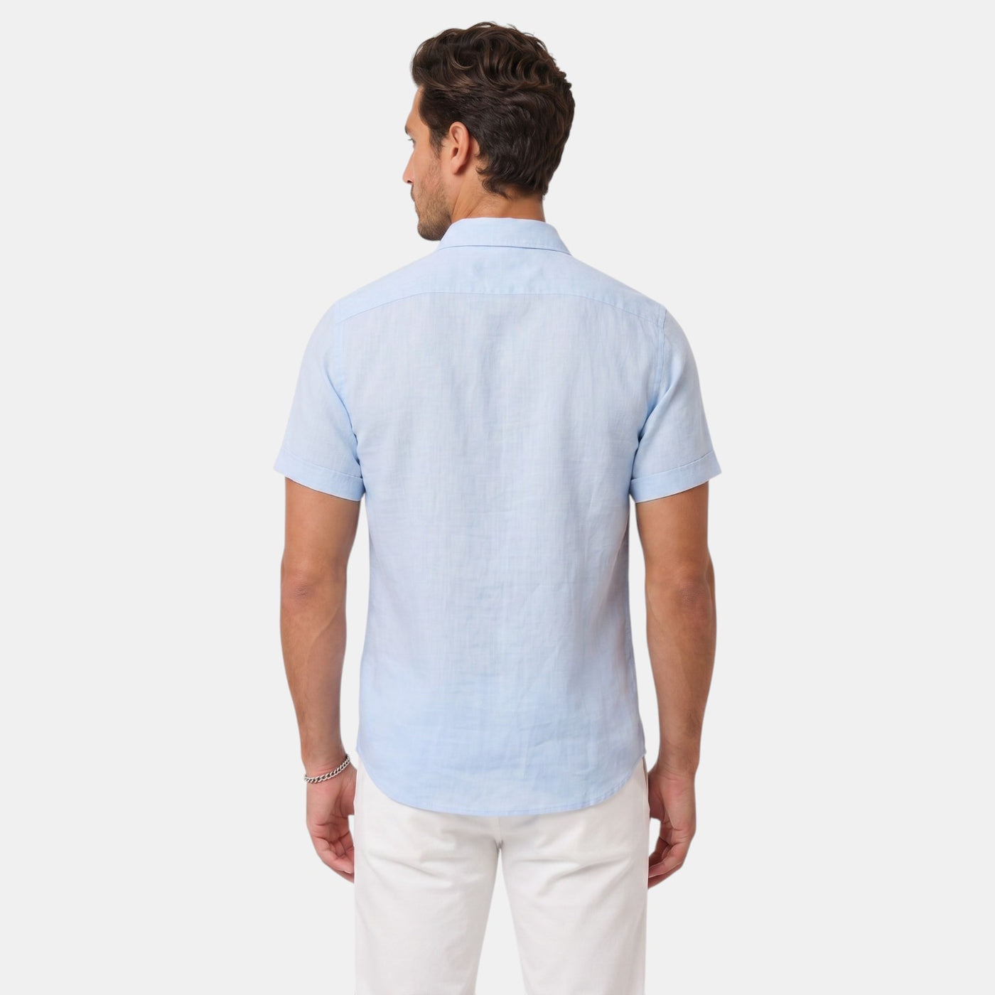 Camisa de Lino Hombre Premium – Manga Corta Transpirable