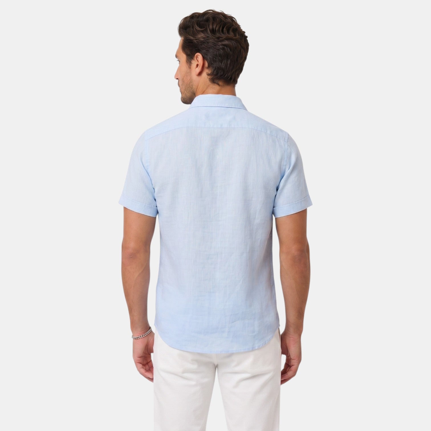Camisa de Lino Hombre Premium – Manga Corta Transpirable