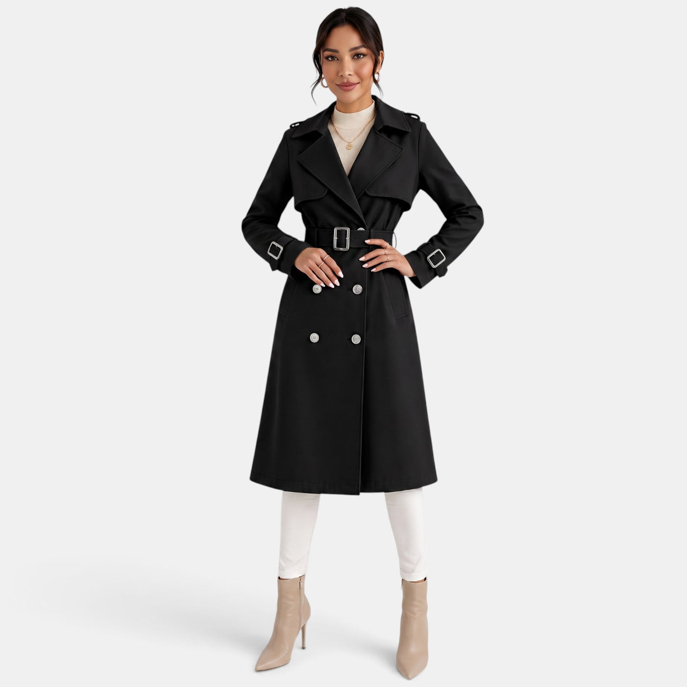Gabardina Mujer Elegante Larga