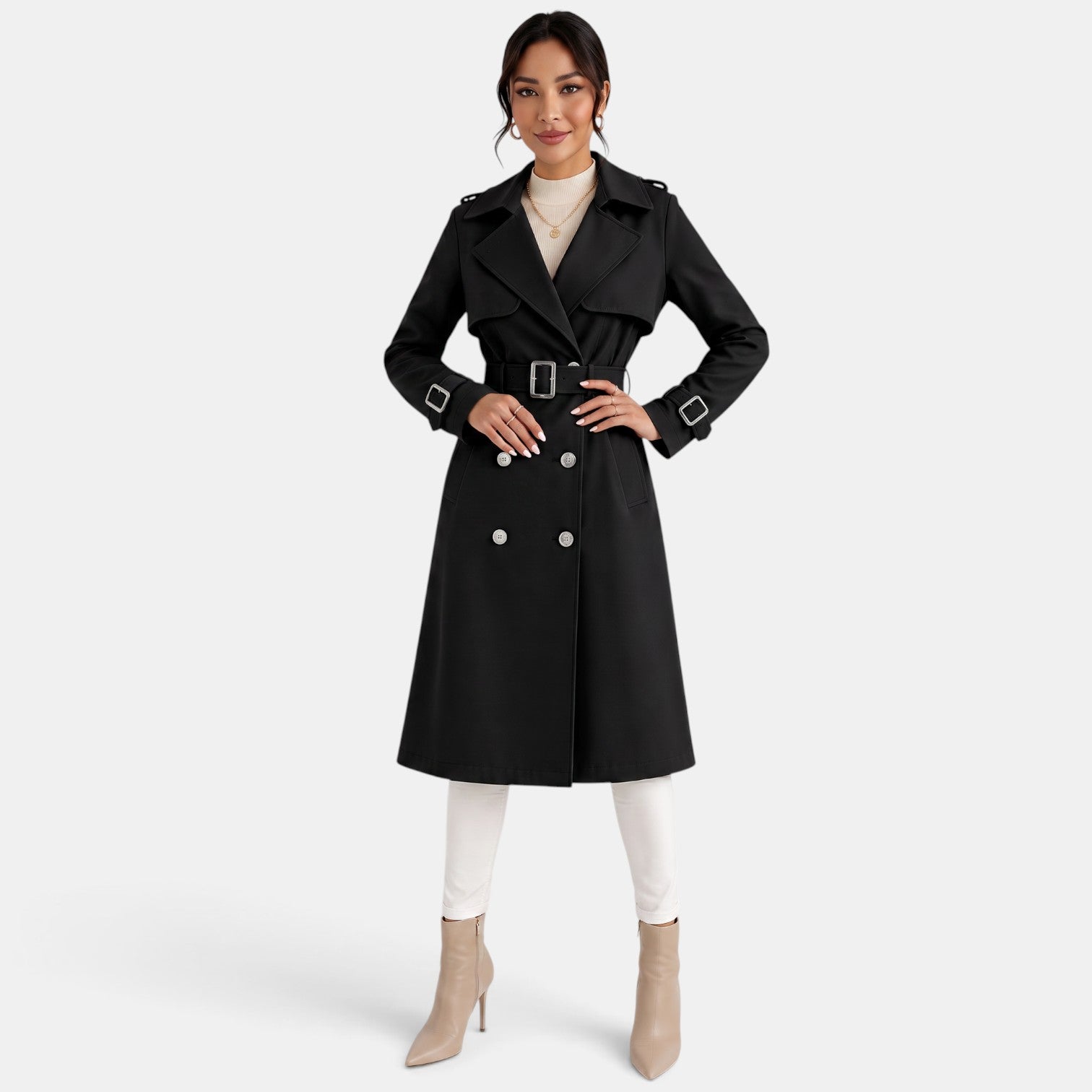 Gabardina Mujer Elegante Larga