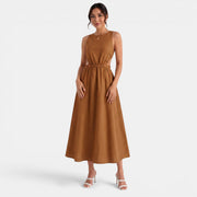 Women's Linen Summer Midi Dress