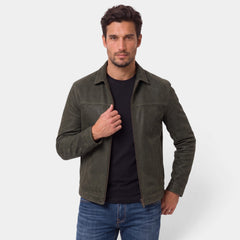 Chaqueta Hombre Moto Efecto Piel Entallada
