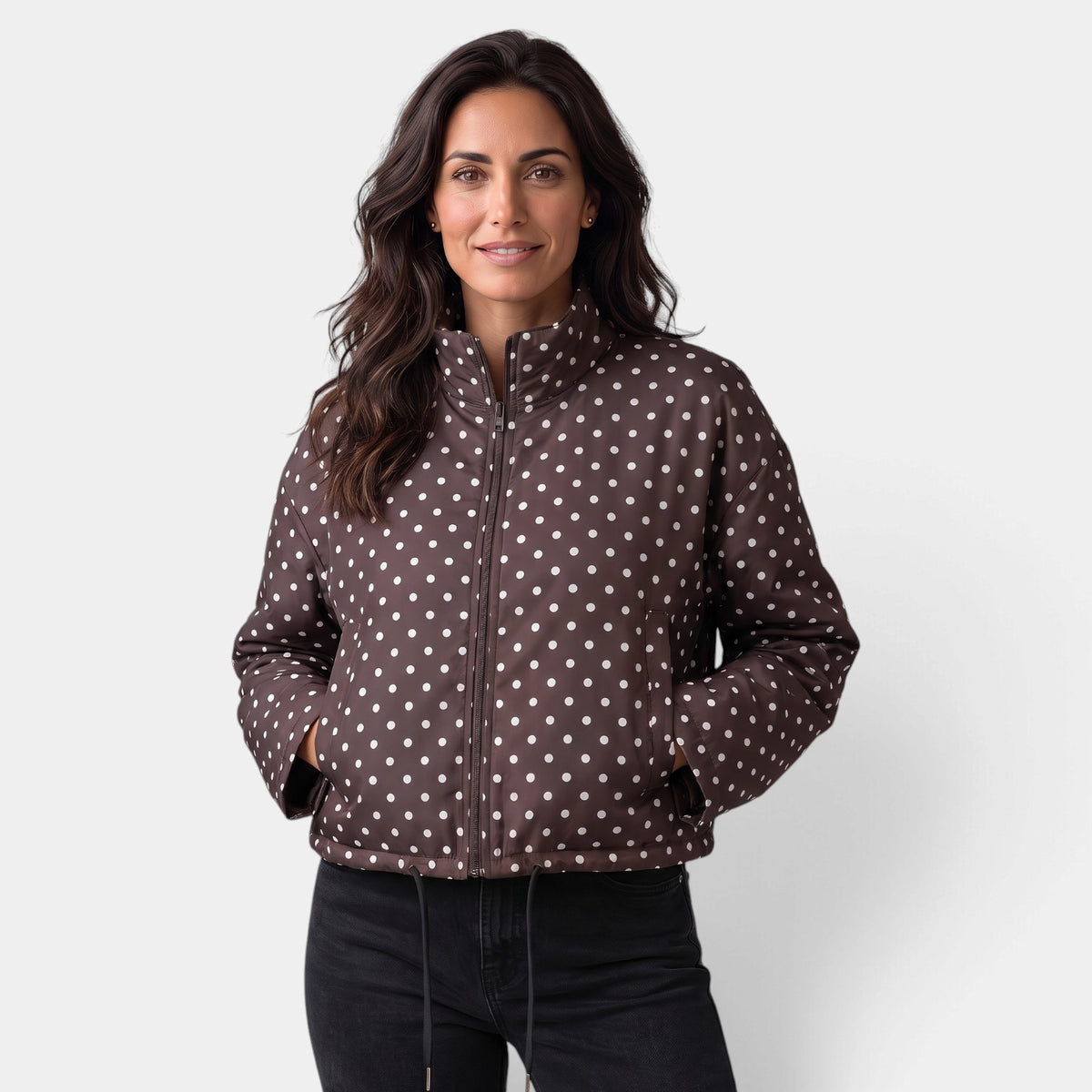 Cazadora Bomber Mujer Casual de Lunares