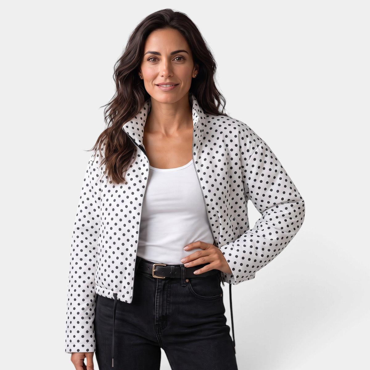 Cazadora Bomber Mujer Casual de Lunares