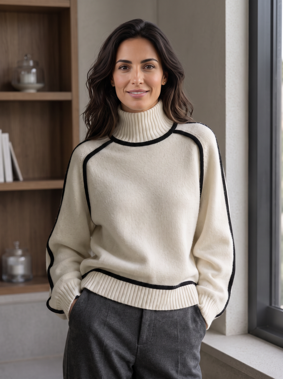 Suéter Mujer Oversize Cuello Alto